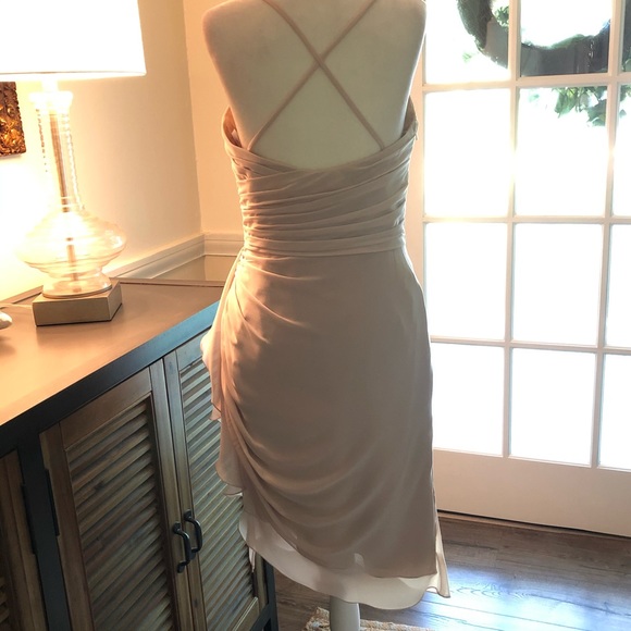 NWT! WATTERS FRENCH VANILLA CRINKLE CHIFFON DRESS - Picture 11 of 12